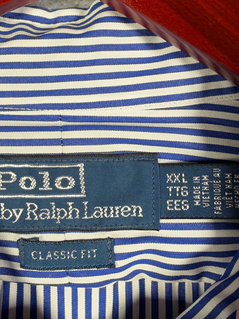 Polo Ralph Lauren Shirt Mens XXL Blue Striped Classic Fit Long Sleeve Sport $168